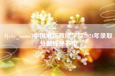 云南中国消防救援学院2024年录取分数线是多少