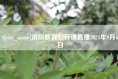 云南消防教育公开课直播2024年9月6日