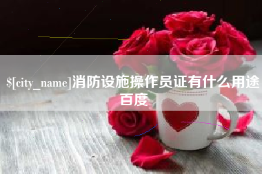 云南消防设施操作员证有什么用途百度