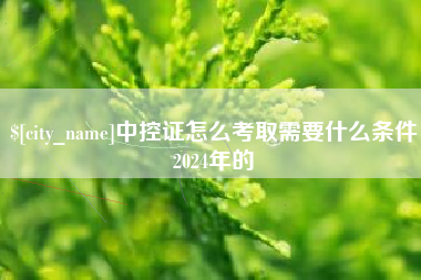 云南中控证怎么考取需要什么条件2024年的