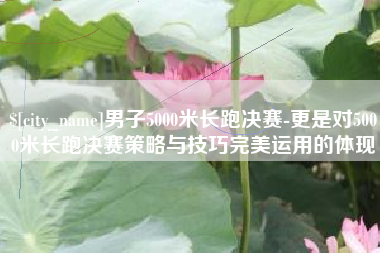 云南男子5000米长跑决赛-更是对5000米长跑决赛策略与技巧完美运用的体现