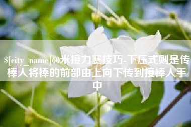 云南60米接力赛技巧-下压式则是传棒人将棒的前部由上向下传到接棒人手中