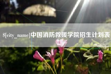 云南中国消防救援学院招生计划表